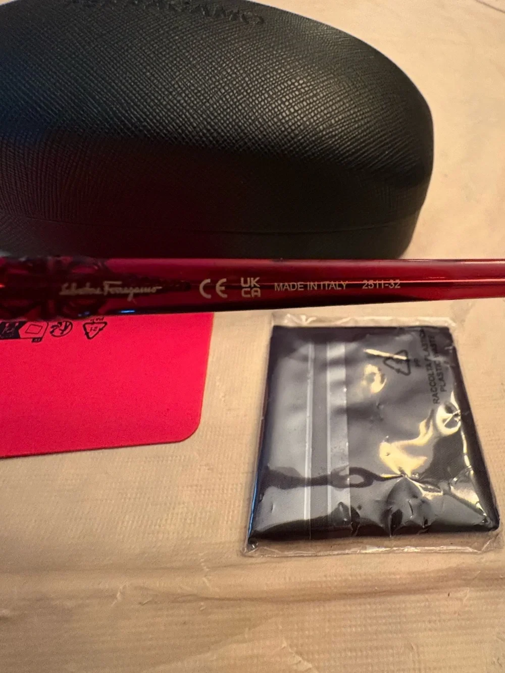 Salvatore Ferragamo rectangular crystal wine sunglasses (model SF1027S )